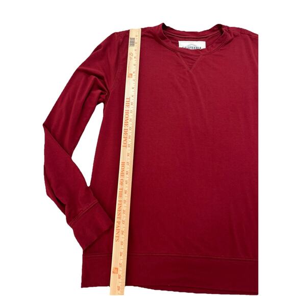 California Cowboy Unisex Sz Large Deep Red Wagyu Fleece Sweatshirt Bamboo - Picture 2 of 9